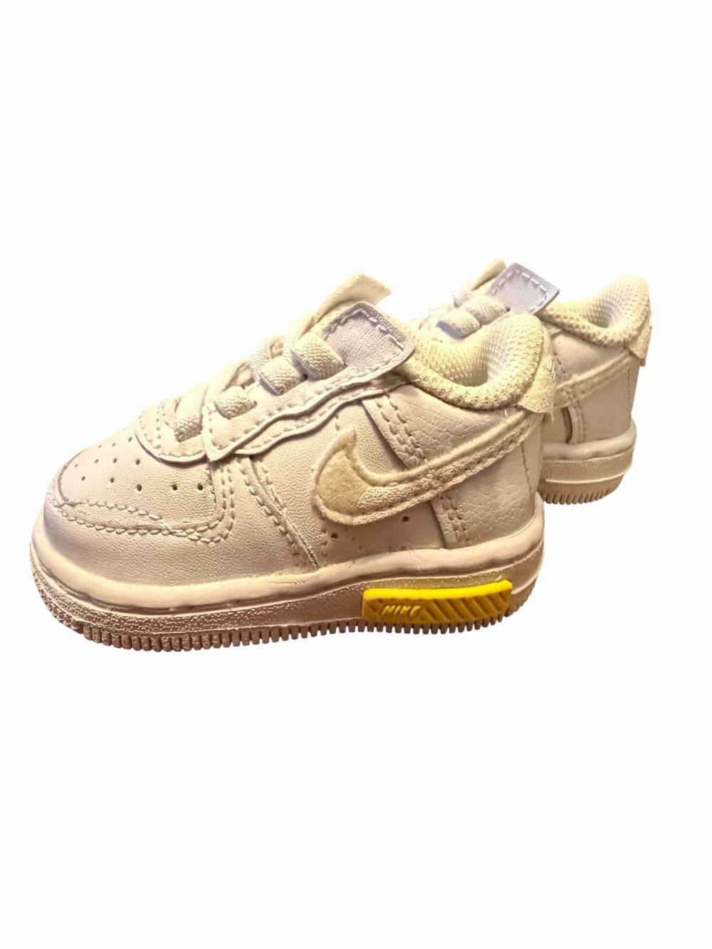 Nike Air Force 1’s Fontanka (TD) White Opti Yellow Infant Shoes Size 2C - Picture 4 of 9